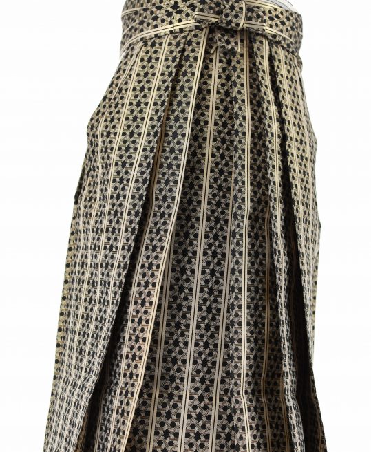 男性用袴単品レンタル(成人式・結婚式・卒業式)黒に金の六等星[身長160cm対応]No.161